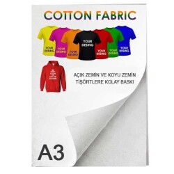 A3 Subli Cotton Fabric Kumaş Baskı Kağıdı - 5 adet - 1