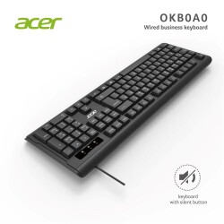 Acer OAK-0A0 Siyah Kablolu Sessiz Tuşlu Klavye (Caps Lock) (Kablo Uzunluğu 1.50Cm) - 2