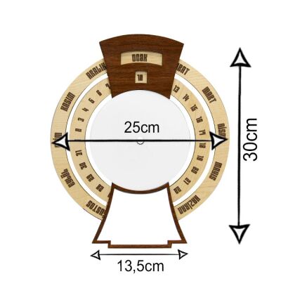 Ahşap Süblimasyon Maya Takvimli Duvar Saati - 3