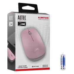 Altec Lansing ALBM7305 Pembe 2.4GHz USB 1600DPI Alkalin Pilli Kablosuz Mouse - 1