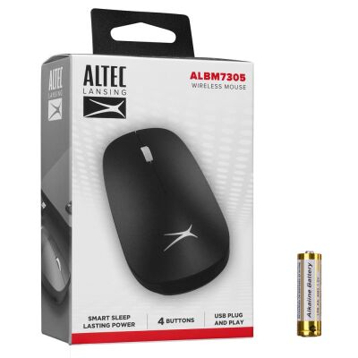 Altec Lansing ALBM7305 Siyah 2.4GHz USB 1600DPI Alkalin Pilli Kablosuz Mouse - 1