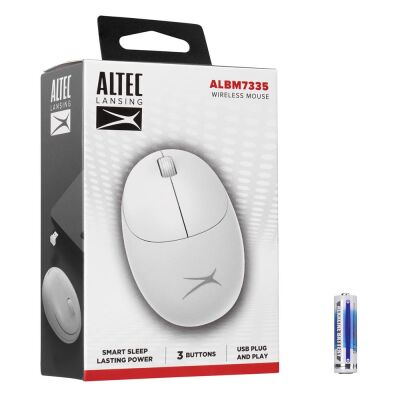 Altec Lansing ALBM7335 Beyaz 2.4GHz USB 1200DPI Alkalin Pilli Kablosuz Mouse - 1