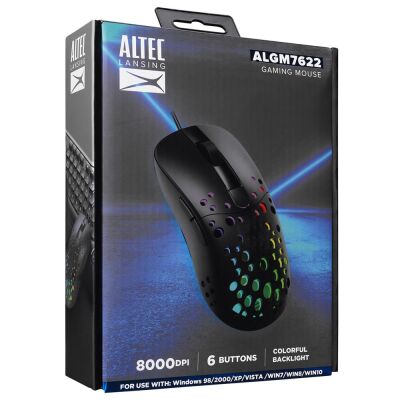 Altec Lansing ALGM7622 Siyah USB Kablolu 6 Tuşlu Renkli Led Işıklı 8000DPI Gaming Oyuncu Mouse - 1