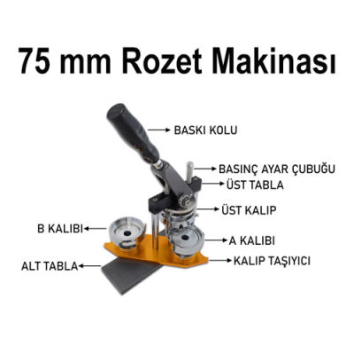 Buton Rozet Kalıbı 75 mm - 2