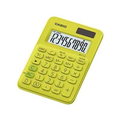 Casio MS-7UC-YG 10 Hane Limon Sarı Masa Üstü Hesap Makinesi - 1