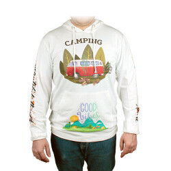 Sublimasyon Cepli Kapşonlu Pamuk Polyester Unisex Sweatshirt - Yetişkin - 1