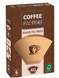 Coffee Filters Filtre Kahve Kağıdı 1x4 4 Numara 40lı - 1