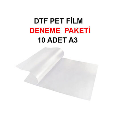 Deneme Paketi A3 DTF Pet Film - 10 adet - 2