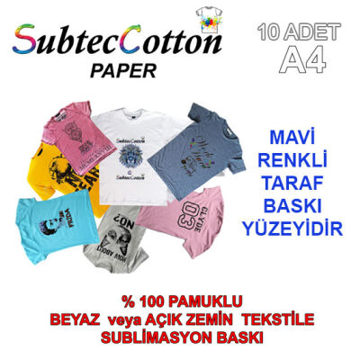 Eko.SubtecCotton Transfer Baskı Kağıdı (10 adet A4) - 1