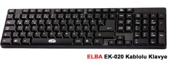 Elba EK-020 F Usb Siyah Türkçe Kablolu Standart Klavye - 1