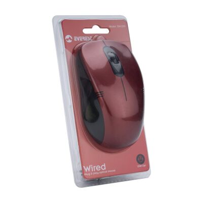 Everest SM-258 Usb Kırmızı 1200dpi Optik Kablolu Mouse - 1