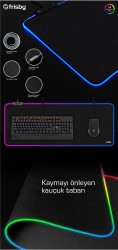 Frisby FMP-7055RGB Kumaş Oyun Mouse Pad (RGB)(800 x 300 x 4 mm)12 Aydınlatma Modu Su Geçirmez - 1