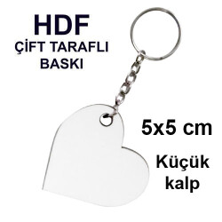 HDF Çift Taraflı Anahtarlık - Küçük Kalp - 1