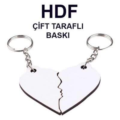 HDF Çift Taraflı Anahtarlık - Takım Kalp - 1