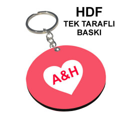 HDF Tek Taraflı Anahtarlık 5 cm - Yuvarlak - 2