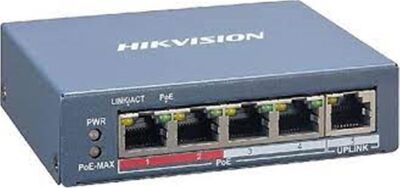 Hikvision DS-3E1105P-EI 4 PORT 10-100 4 PORT POE+ 65W Yönetilemez Switch - 1