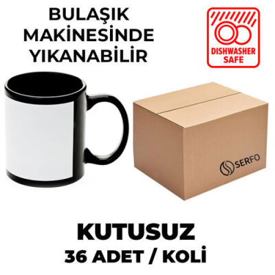 Kutusuz 1 Koli Sublimasyon Dekoratif Siyah Kupa (36 Adet) - 1