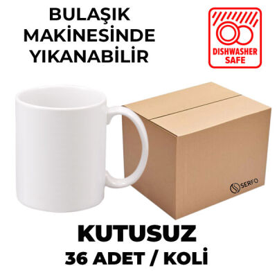 Kutusuz 1 Koli Sublimasyon Porselen Beyaz Kupa (36 adet) - 1