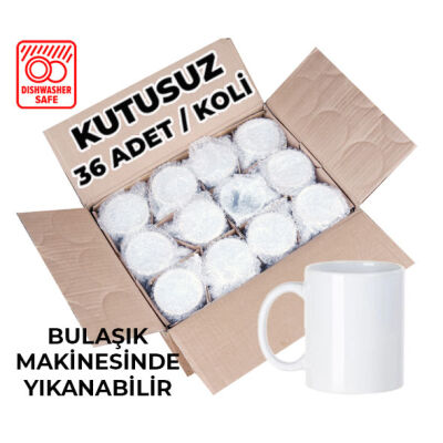 Kutusuz 1 Koli Sublimasyon Porselen Beyaz Kupa (36 adet) - 4