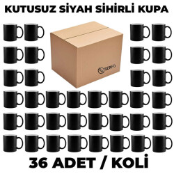 Kutusuz 1 Koli Sublimasyon Porselen Siyah Kupa (36 adet) - 1