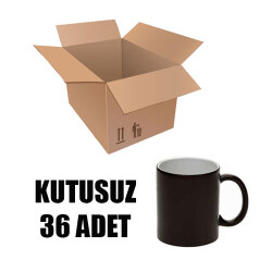 Kutusuz 1 Koli Sublimasyon Porselen Siyah Kupa (36 adet) - 3