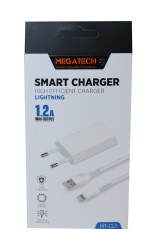 Megatech MT-Cl1 1.2ın Usb Ev Şarj Kafa+Iphone Kablo - 1