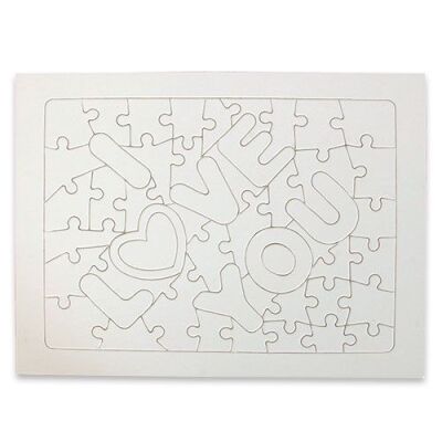 Puzzle Süblimasyon A4 I Love You 51 Parça,Transfer Baskı Puzzle , Yapboz - 2