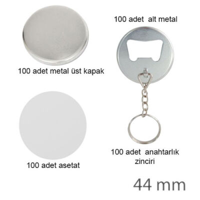 Rozet Açacaklı Anahtarlık 44 mm (100 adet ) - 1