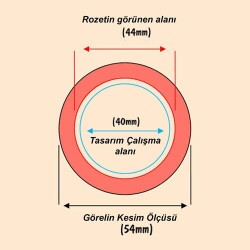 Rozet Açacaklı Anahtarlık 44 mm (100 adet ) - 2