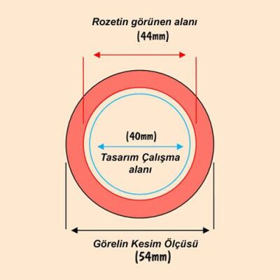 Rozet İğneli 44 mm Metal Arkalıklı (100 adet) - 2