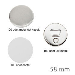 Rozet Magnet Açacak 58 mm (100 adet ) - 3