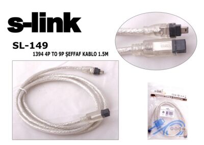 S-link SL-149 IEEE1394 4PİN TO 9PİN 1.5m Firewire Kablosu - 1