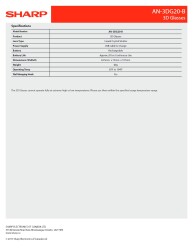 Sharp AN-3DG20B Aktif 3D Şarjlı Gözlük - 3