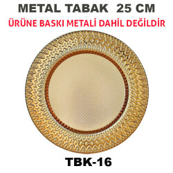 Sublimasyon 25 cm Altın Metal Tabak - Ardiva - 1