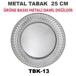 Sublimasyon 25 cm Gümüş Metal Tabak - Ardiva - 1