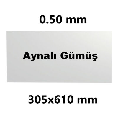 Sublimasyon Avrupa Metal Aynalı Gümüş 30.5 x 61 cm - 1