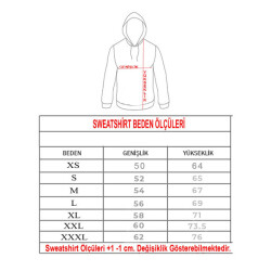 Sublimasyon Cepli Kapşonlu Pamuk Polyester Unisex Sweatshirt - Yetişkin - 2