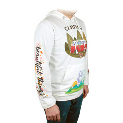 Sublimasyon Cepli Kapşonlu Pamuk Polyester Unisex Sweatshirt - Yetişkin - 5