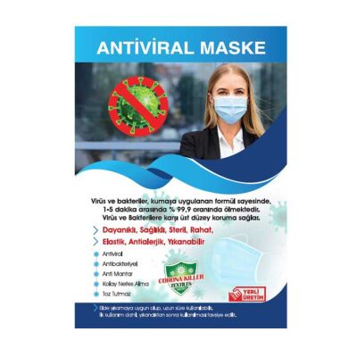 Sublimasyon Çocuk Beyaz Biyeli Maske+Broşür+Poşet - 2