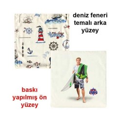 Sublimasyon Deniz Feneri Figürlü Yastık - 2