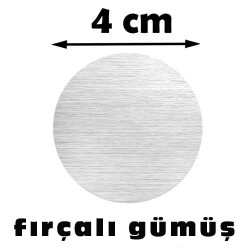 Sublimasyon Madalya Göbeği 4 cm - Fırçalı Gümüş - 1