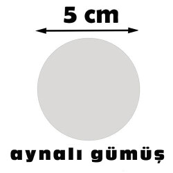 Sublimasyon Madalya Göbeği 5 cm - Aynalı Gümüş - 2