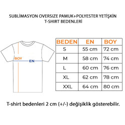 Sublimasyon Oversize Pamuk+Polyester Tişört (Yetişkin) - 2