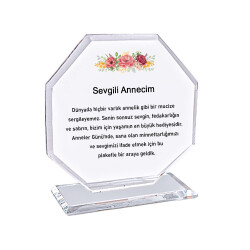 Süblimasyon Sekizgen Kristal Şeffaf Cam Plaket - 2