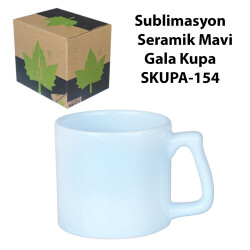 Sublimasyon Seramik Mavi Gala Kupa - Kutulu - 2