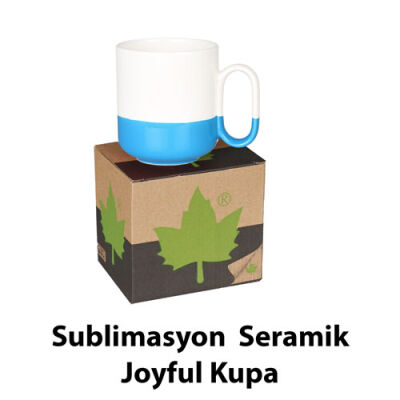 Sublimasyon Seramik Mavi Joyful Kupa - Kutulu - 2