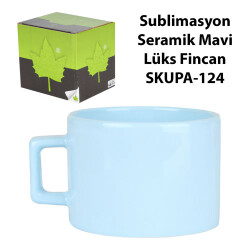 Sublimasyon Seramik Mavi Lüks Fincan - Kutulu - 2