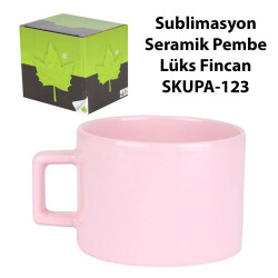 Sublimasyon Seramik Pembe Lüks Fincan - Kutulu - 2