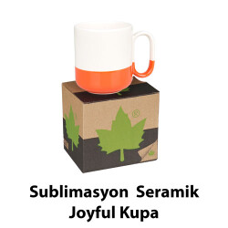 Sublimasyon Seramik Turuncu Joyful Kupa - Kutulu - 2