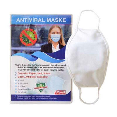 Sublimasyon Yetişkin Beyaz Biyeli Maske+Broşür+Poşet - 1